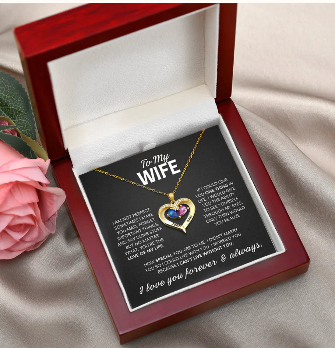 Always Yours – Birthstone Heart Necklace