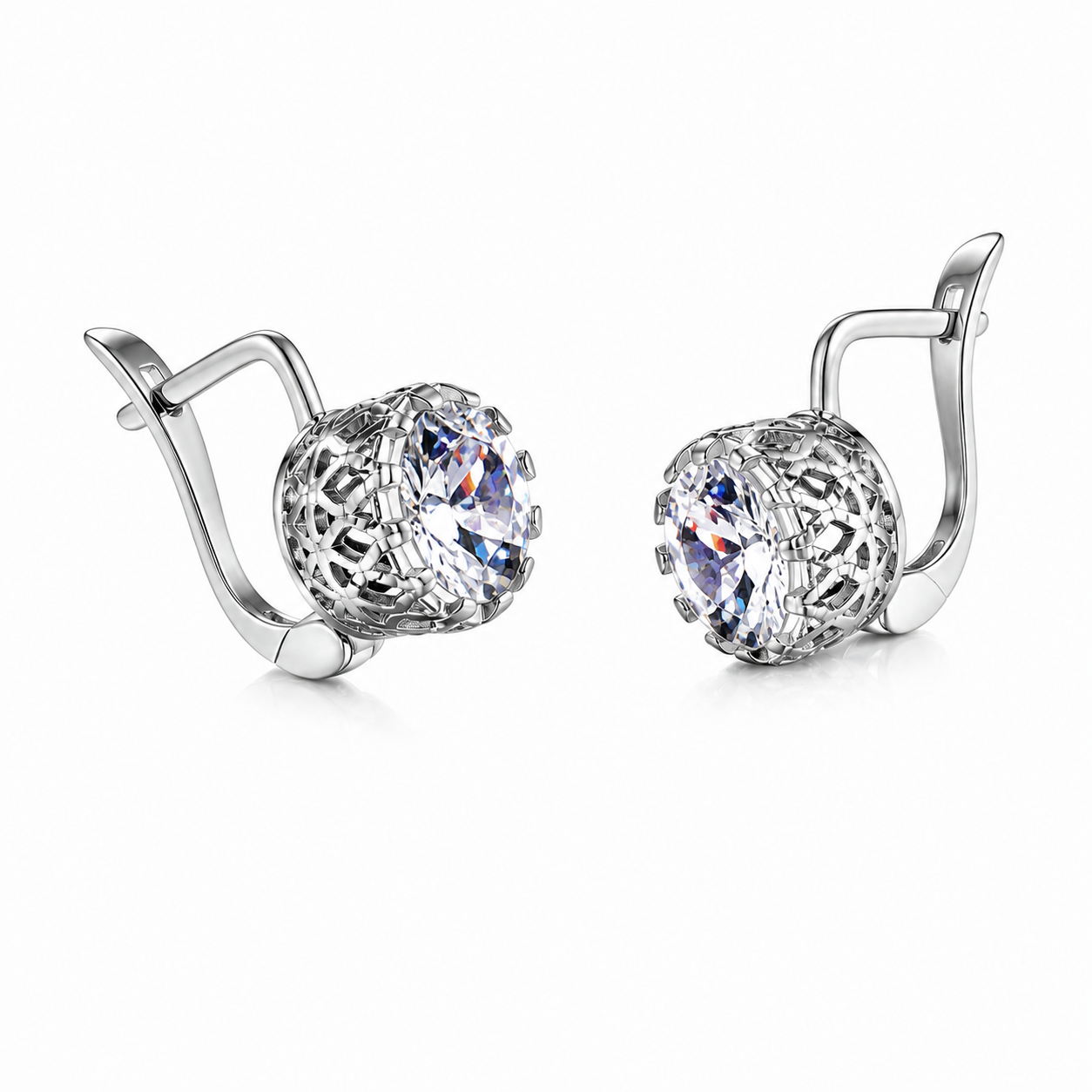 Classic Earrings - CZ Crown Verdo