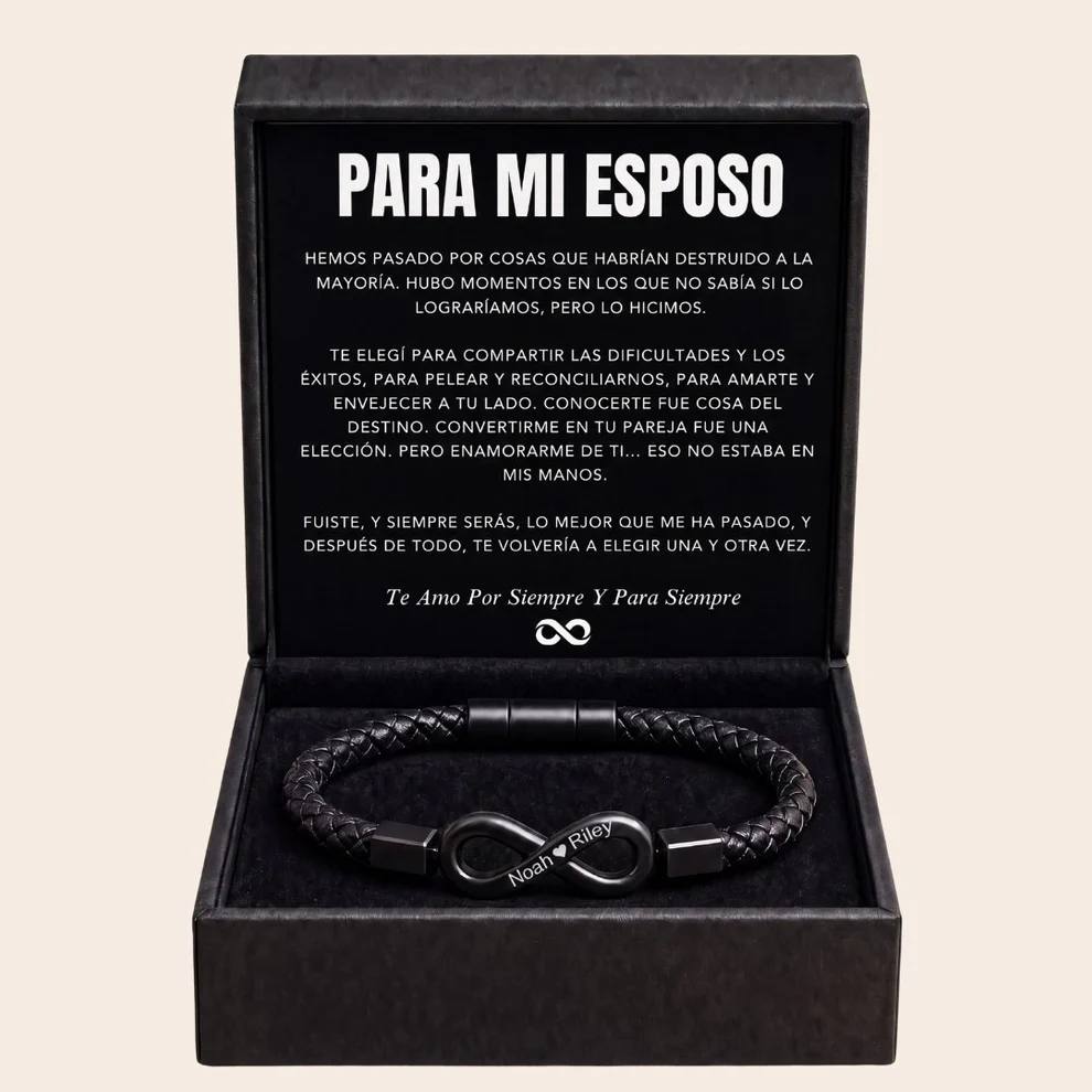 "Para Mi Esposo" - Pulsera Infinita Personalizada Verdo