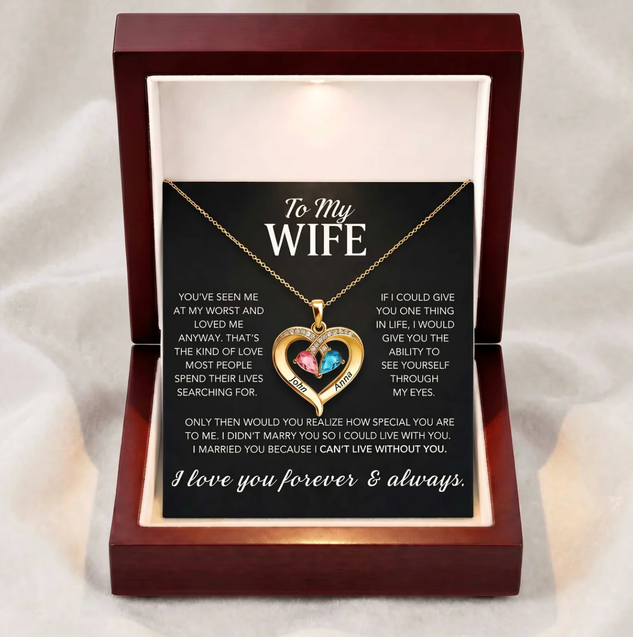 Always Yours – Birthstone Heart Necklace