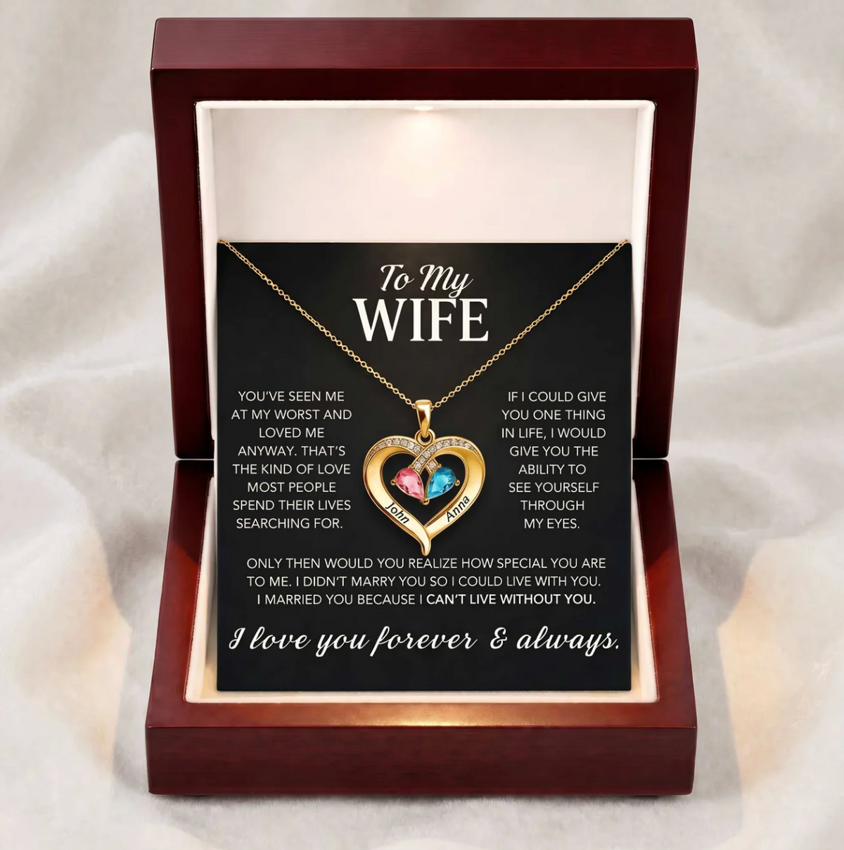 Always Yours – Birthstone Heart Necklace