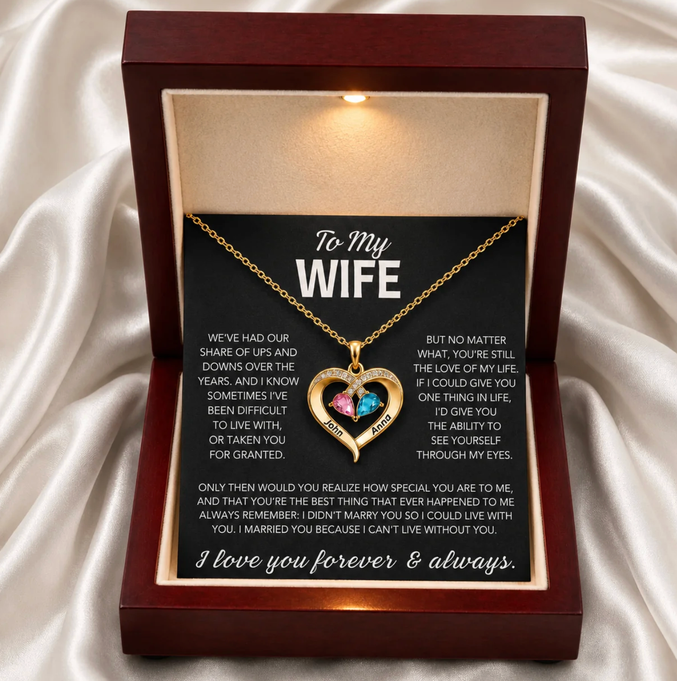 Always Yours – Birthstone Heart Necklace