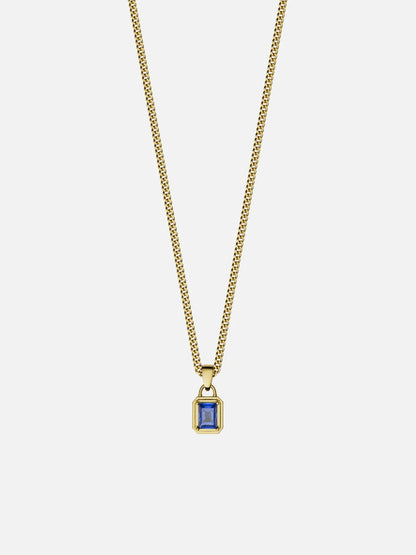 CATENA CON GEMMA OCEANICA | Oro 18K