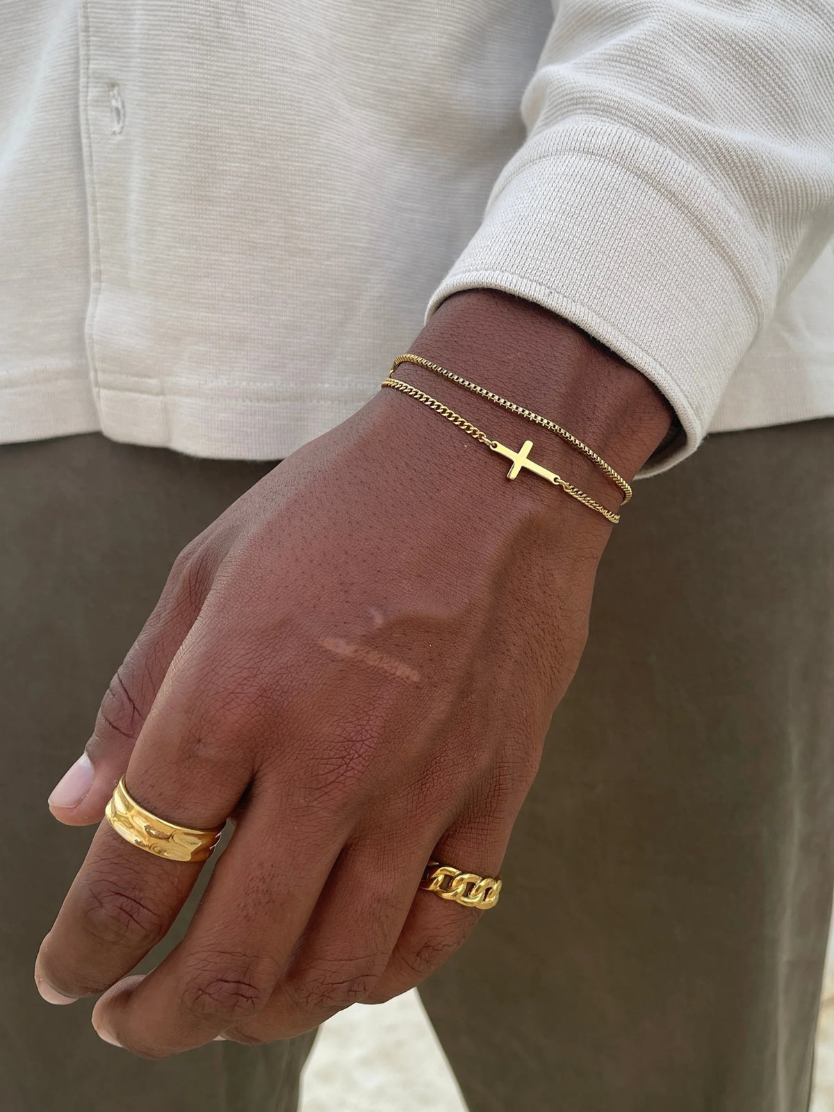 PULSERA CON CRUZ | Plata