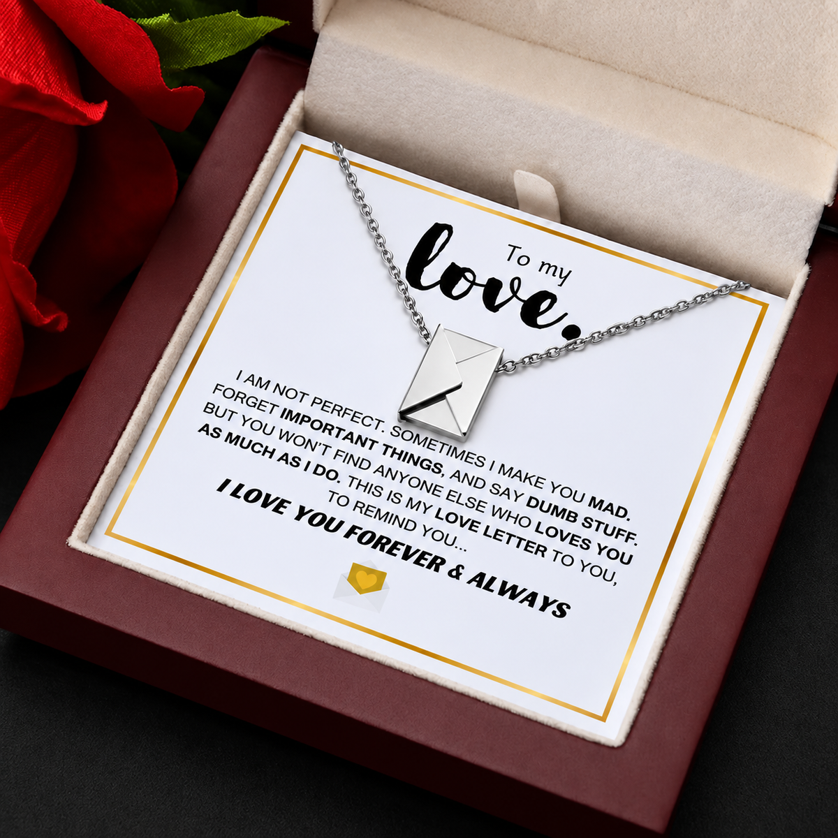 Set Hadiah Rantai Leher "Love Letter"