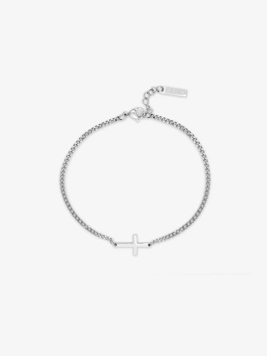 BRACCIALE CON CROCE | Argento