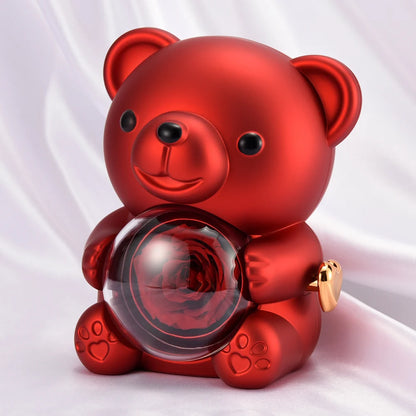 Coffret cadeau collier avec lettre d'amour et ours en peluche surprise