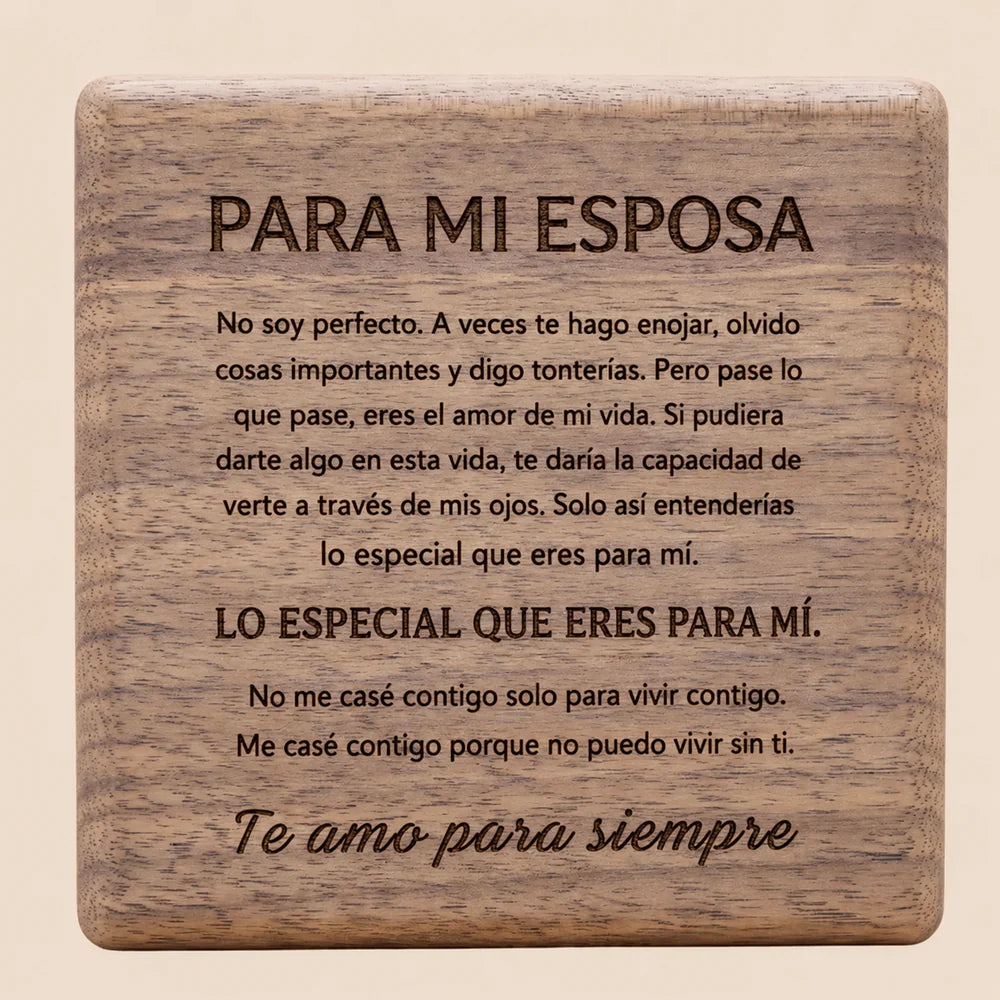 Siempre Tuya – Collar de Corazón con Piedra de Nacimiento y Caja de Nogal Grabada