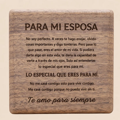 Siempre Tuya – Collar de Corazón con Piedra de Nacimiento y Caja de Nogal Grabada