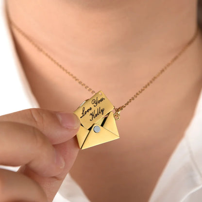 Coffret cadeau collier avec lettre d'amour et ours en peluche surprise