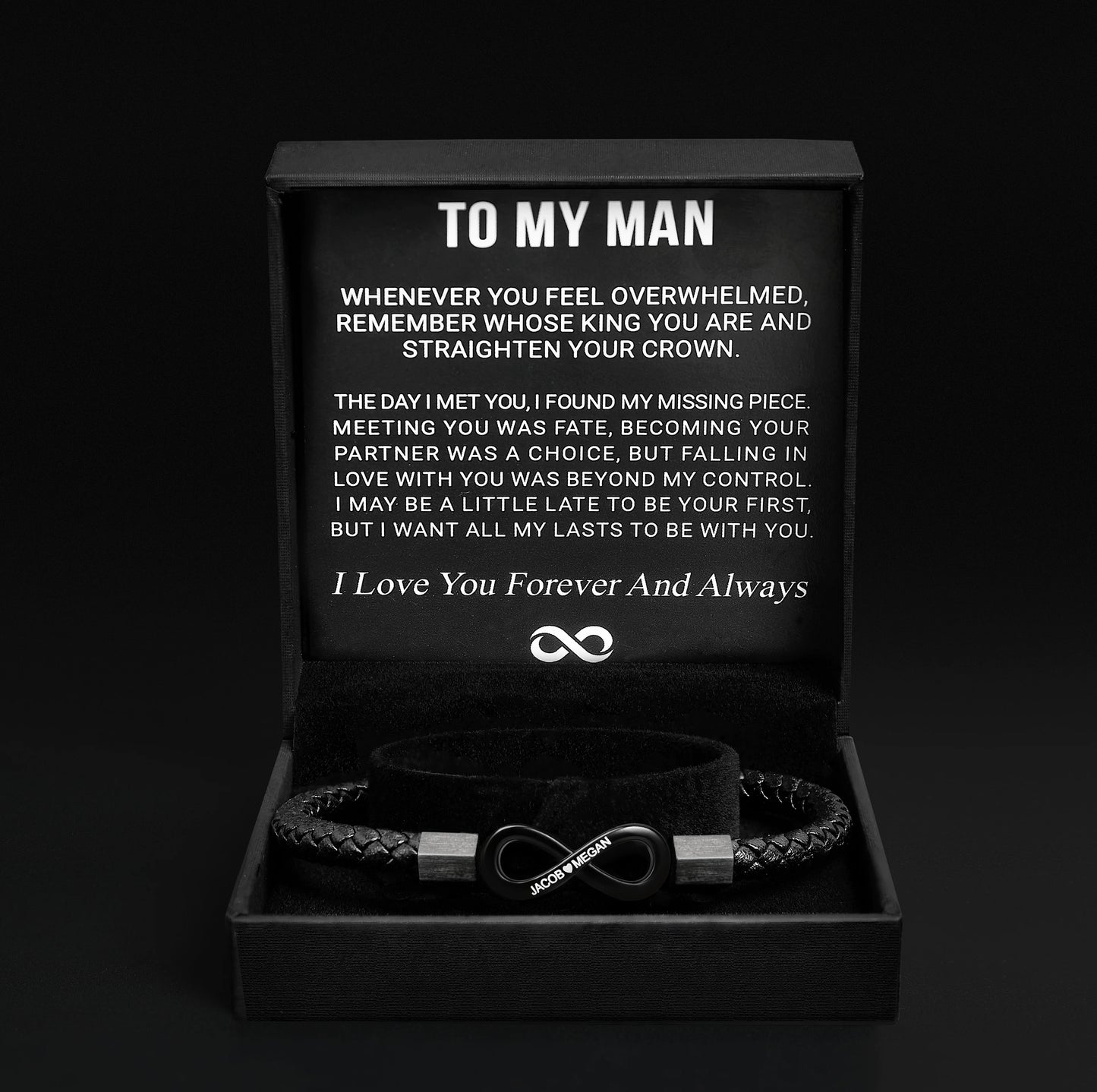 Verdo To My Man Infinity Personalized Bracelet