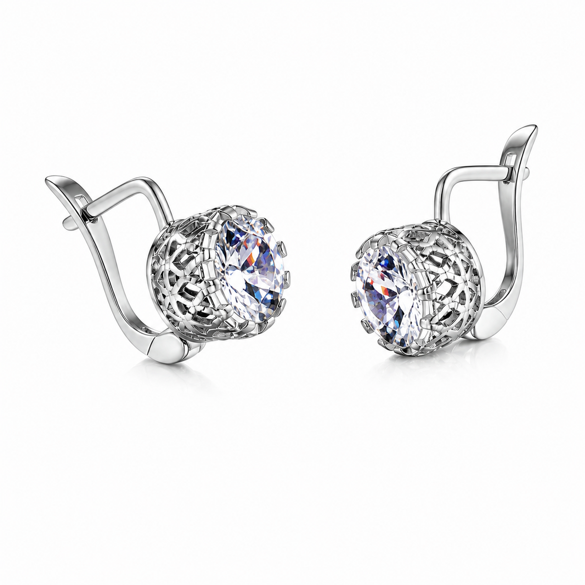 Classic Earrings - CZ Crown Verdo