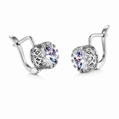 Classic Earrings - CZ Crown Verdo