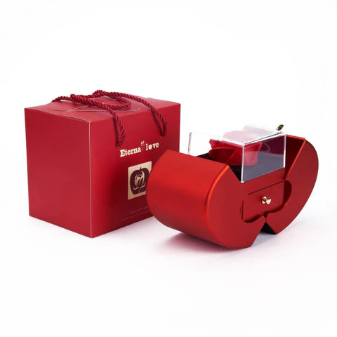 وردة إلى الأبد - صندوق قلب - مع رسالة