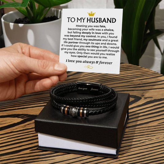 To My Husband | Love You Forever | Braided Bracelet Gift